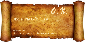 Obis Natália névjegykártya